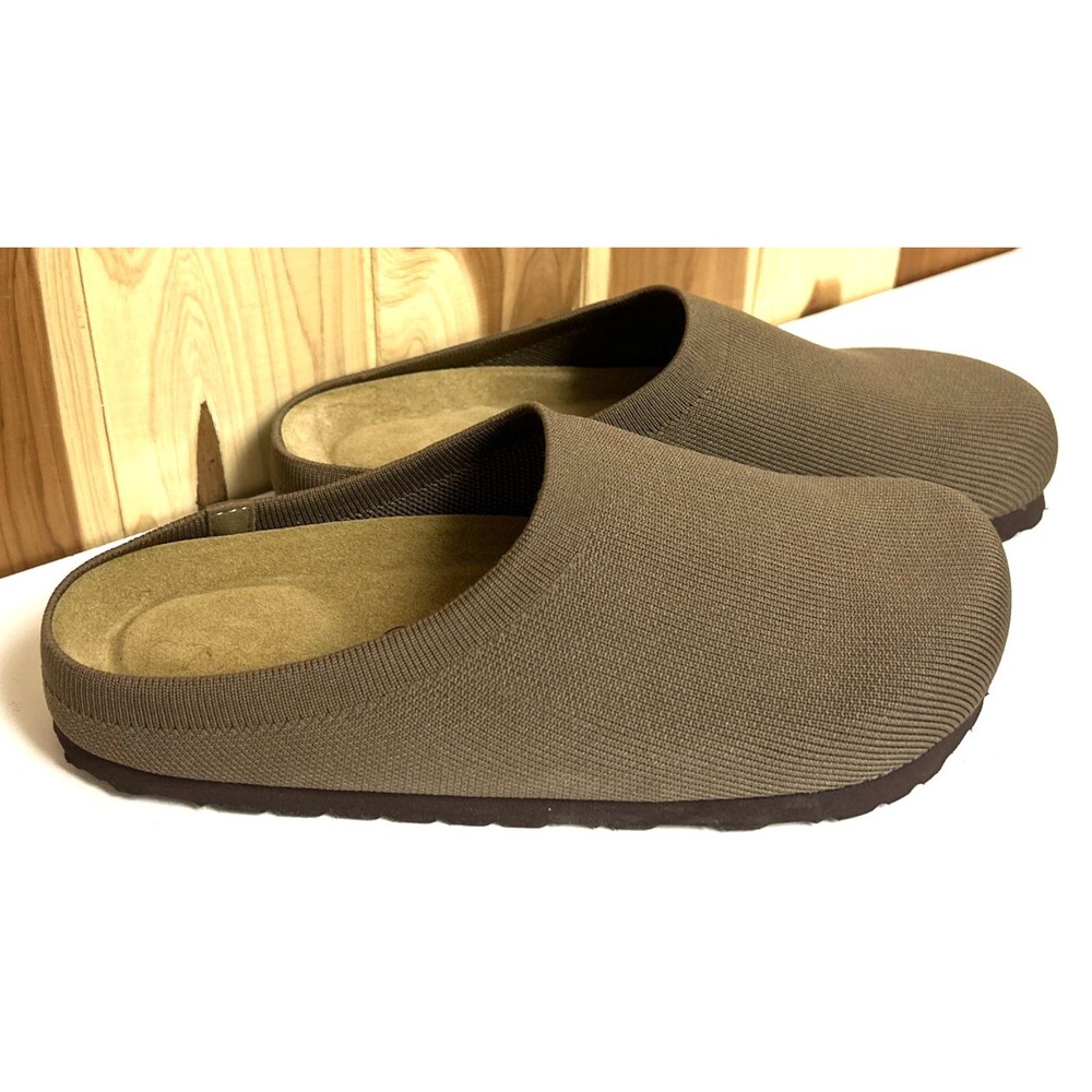 Cushionaire Sils Knit Clog Mule Slip On Womens Size 7.5 Cork Footbed Brown